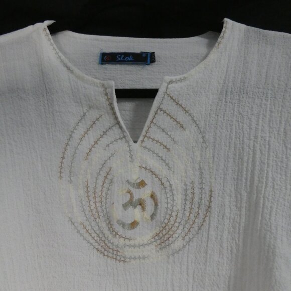 SLOK | xxl | Textured Long Sleeve African Shirt | Embroidered Front Detail - Picture 4 of 15